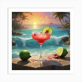 Sunset Margarita Art Print