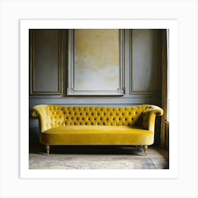 Yellow Velvet Sofa Art Print