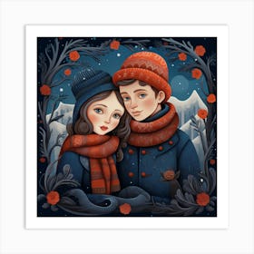 Winter Couple Art Print