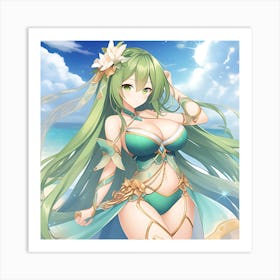 Elemental Anime Girls: Earth Goddess Art Print