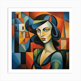 Cubism Portuguese Woman 04 Art Print