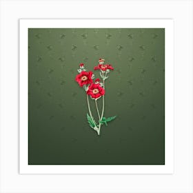 Vintage Chilian Guem Flower Botanical on Lunar Green Pattern n.0744 Art Print