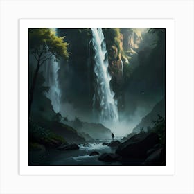 Majestic Waterfall Art Print