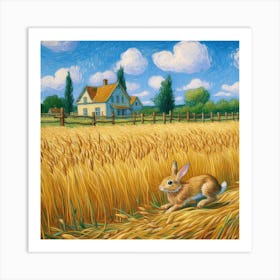 Rabbit In The Wheat Art Print