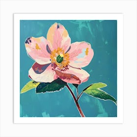 Hellebore 2 Square Flower Illustration Art Print