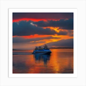 Sunset Ferry 3 Art Print