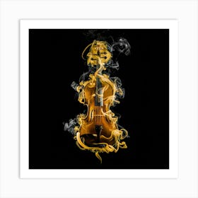 Violin In Smoke 1 Art Print