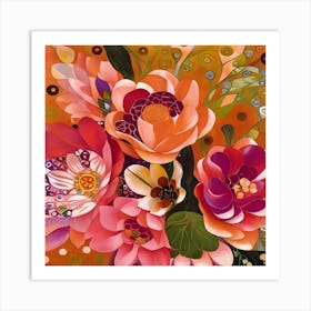 Bright Patterned Floral Art Print