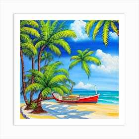 Boat On The Beach 8 Art Print