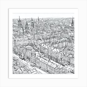 Cityscape Of Prague Art Print