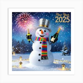 Leonardo Phoenix 09 A Jovial Snowman Adorned With A Glittering 1 Art Print