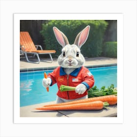 Rabbit With Carrots 9 Art Print