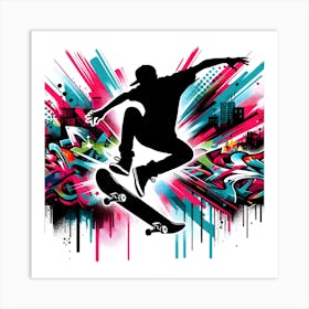Graffiti Skateboarder Art Print