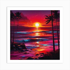 Sunset Painting 22 Art Print