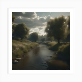 Stream In The Woods 35 Art Print