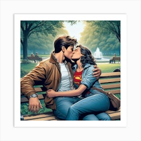 Kissing Superman Art Print