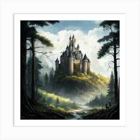 Castle In The Woods Art Print