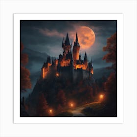 Halloween Castle Art Print