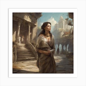 Woman In A City Art Print