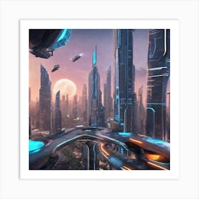 Futuristic City 148 Art Print