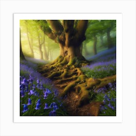 Bluebells In The Forest 9 Art Print