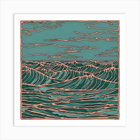 Landscape Waves Abstract 4 Art Print