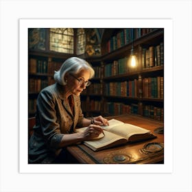 The Elderly Lady Librarian 074 Art Print