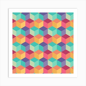 Retro Rainbow Pattern 02 Art Print