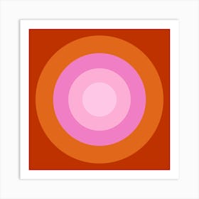 Pink and Orange Circles Geometric Abstract Art Print