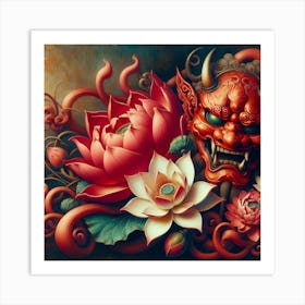 Red Oni Art Print