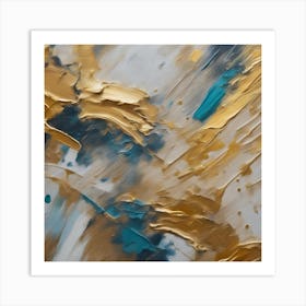 Abstract Gold And Blue Art Print