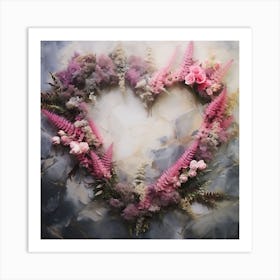 Heart Shaped Flower Arrangement Art Print