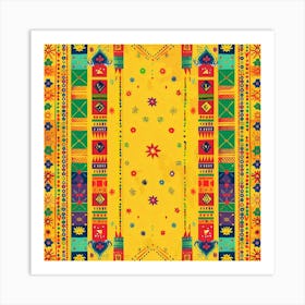 Navratri Themed Banner Texture India Art Print