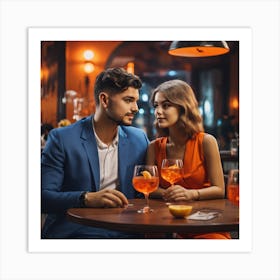 Young Couple In A Bar 1 Art Print