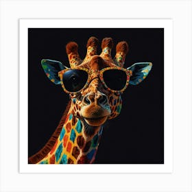 Giraffe With Sunglasses Art Print