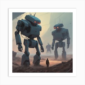 Robots In The Desert 18 Art Print