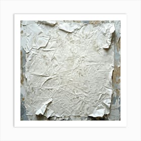 Abstract Art Featuring A Crumpled White Sheet Surface Rich With Texture Showcasing Wrinkles And Cre (6) Art Print