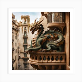 Barcelona Dragon Art Print