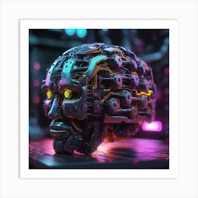 Futuristic Robot Head 12 Art Print