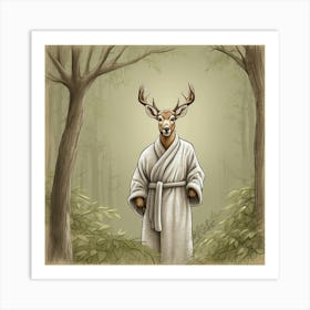 Deer In The Woods 105 Art Print