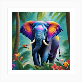 Elephant In The Jungle Art Print