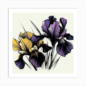 Flowers irises 3 Art Print