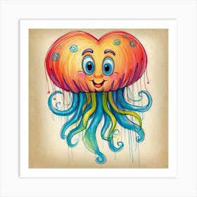 Heart Jellyfish Art Print