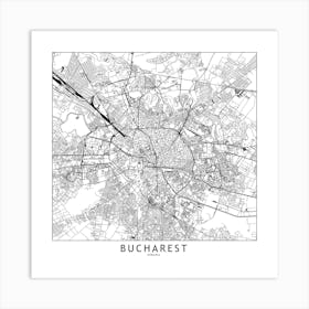 Bucharest Map Art Print