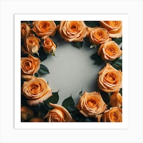 Orange Roses Frame 3 Art Print