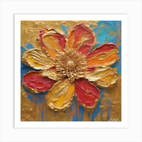 Golden Flower Bliss Art Print