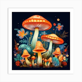 Mushroom Garden 13 Art Print