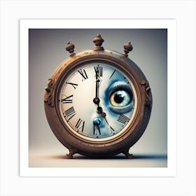 Clock With Eyes Art Print