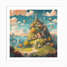 0 A Delightful And Imaginative Landscape Esrgan V1 X2plus Art Print