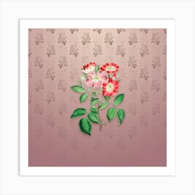 Vintage Rose Clare Flower Botanical on Dusty Pink Pattern n.1885 Art Print